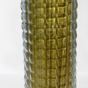 FRASCO CRISTAL C/TAPA METAL 13.6X13.6X27.3CM