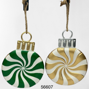 COLGANTE BOLA NAVIDAD METAL 23X32CM