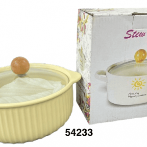PYREX PORCELANA C/TAPA CRISTAL 16X12CM