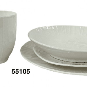 SET VAJILLA BLANCA BROCADA 16/1