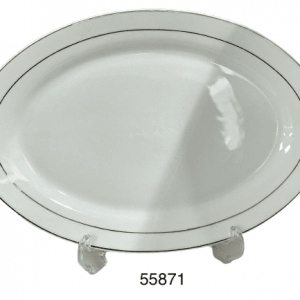 PLATO OVALADO 14" ORILLA DORADA