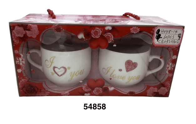 SET DE POZUELO DE SAN VALENTIN 2/1 C/CUCHARA 7.2X6CM
