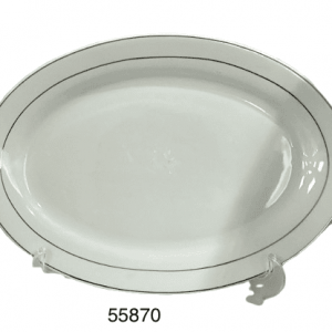 PLATO OVALADO 12" ORILLA DORADA