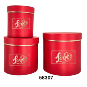 SET CAJA REDONDA SAN VALENTIN 3/1 18/16/12CM