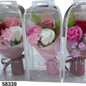 BOUQET ROSAS ARTIFICIALES REGALO 11X8X25CM