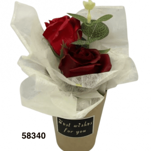SET FLOR ARTIFICIAL ROSAS 2/1 10X16CM