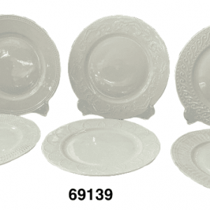 PLATO LLANO BLANCO BROCADO 10.5"