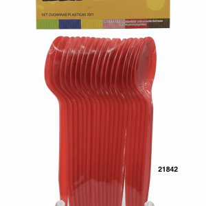 PARTY SET CUCHARAS PLAST 15CM 20/1 ROJO