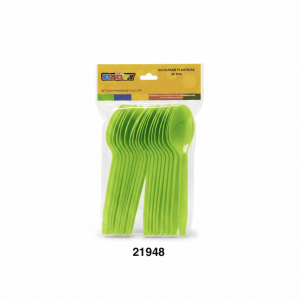 PARTY SET CUCHARAS PLAST 15CM 20/1 VERDE MANZANA