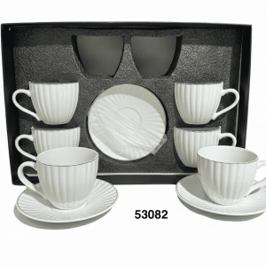 SET TAZA C/PLATILLO ORILLA DOR 8X6.5CM 12/1