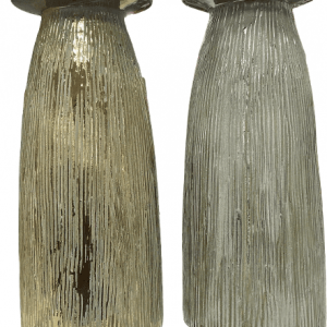 CANDELABRO PORCELANA 12.5X12.5X29.5 VRD+PLATA / VRD+DORADO