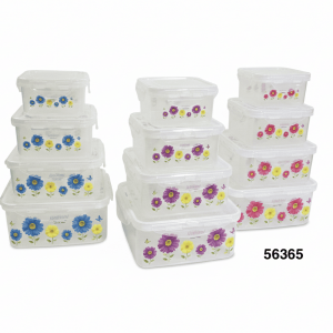 SET ENVASES PLASTICOS C/DISEÑO 19X19X9CM 4/1