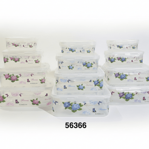 SET ENVASES PLASTICOS C/DISEÑO 23X16X9CM 4/1