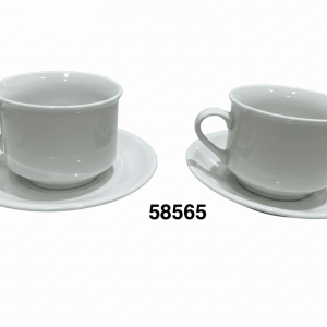TAZA C/PLATILLO BLANCA 8.5X6.5CM