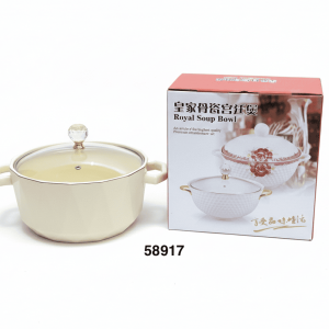 PYREX PORCELANA REDONDO C/TAPA CRISTAL 20X9.5CM