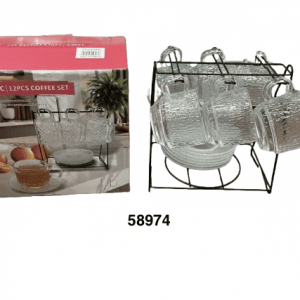 SET TAZA C/PLATILLO CRISTAL 7X6.2CM C/ESTANTE 12/1