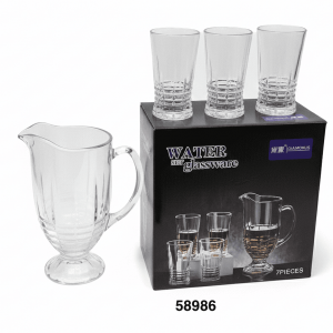 SET JARRA CRISTAL C/VASOS 6+1