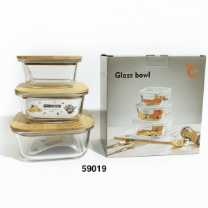 SET ENVASE CRISTAL C/TAPA BAMBU 3/1 370/520/800ML