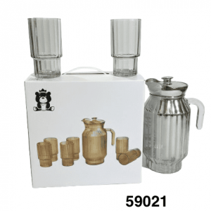 SET JARRA CRISTAL COLORES C/VASOS 6+1