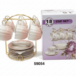 SET TAZA C/PLATILLO+CUCHARAS 18/1 ESTANTE