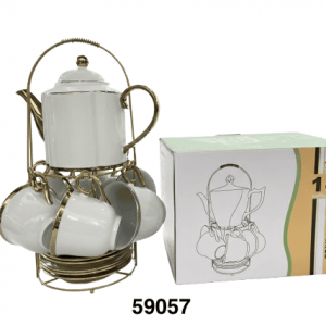 SET CAFE BLANCO C/DORADO 13/1 ESTANTE