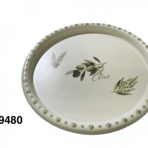 BANDEJA DE MELAMINA C/DISEÑO OLIVA 33CM