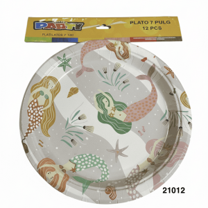 PARTY SET PLATOS PAPEL 7" 12/1 SIRENA