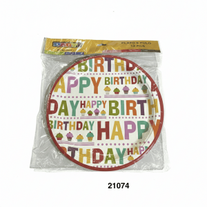 PARTY SET PLATOS PAPEL 9" 12/1 HBD COL