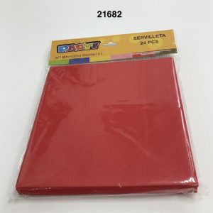 PARTY SET SERVILLETAS 33X33CM 24/1 ROJO
