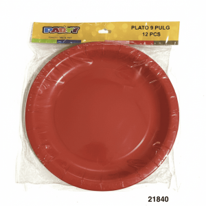 PARTY SET PLATOS PAPEL 9" 12/1 ROJO