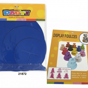 PARTY DISPLAY P/DULCES 3NIVELES 30X33CM AZUL OSCURO