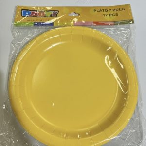 PARTY SET PLATOS PAPEL 7" 12/1  AMARILLO