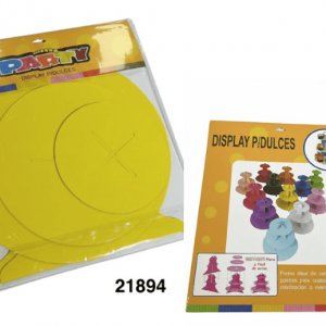 PARTY DISPLAY P/DULCES 3NIVELES 30X33CM AMARILLO