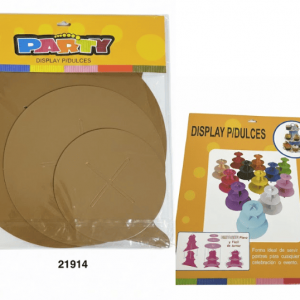 PARTY DISPLAY P/DULCES 3NIVELES 30X33CM DORADO