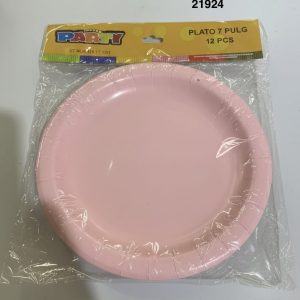 PARTY SET PLATOS PAPEL 7" 12/1 ROSADO