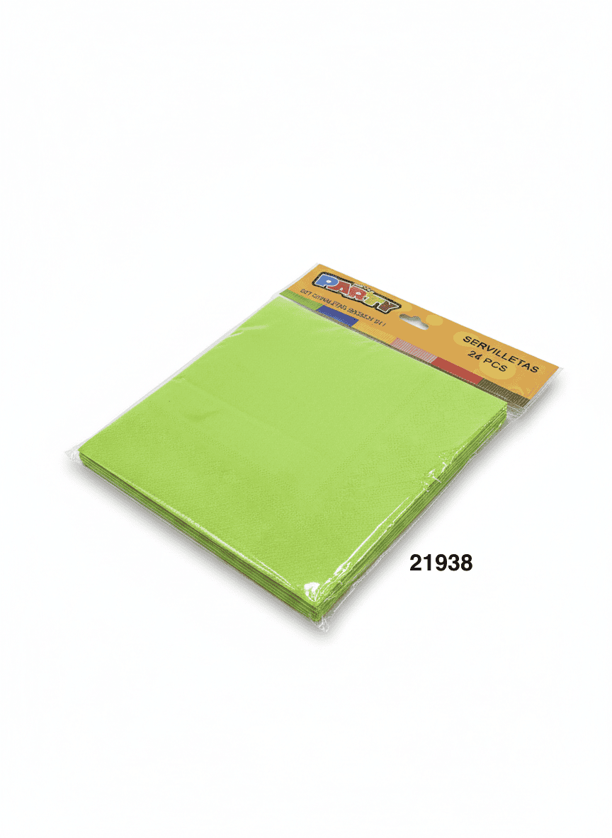 PARTY SET SERVILLETAS 33X33CM 24/1 VERDE MANZANA