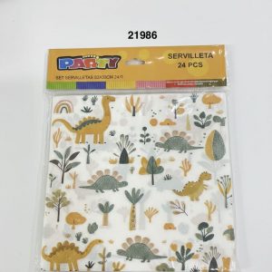 PARTY SET SERVILLETAS 33X33CM 24/1 DINO