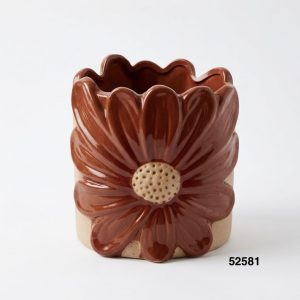FLORERO C/DISEÑO GIRASOL 15.6X15.6X14.7CM