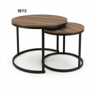 SET MESA DECORATIVA MADERA 2/1 60/80CM