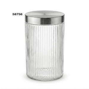 FRASCO CRISTAL C/TAPA ACERO INOX 2200ML 11.2X27.2CM