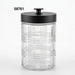 FRASCO CRISTAL C/TAPA METAL 1250ML 11.2X18.3CM