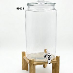 JARRON CRISTAL C/ESTANTE MADERA 8LT 18X37CM