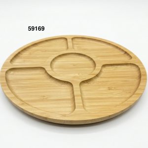 BANDEJA MADERA C/5 DIVSIONES 24.5CM