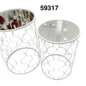 SET MESA DECORATIVA C/ESPEJO 2/1 46/52CM