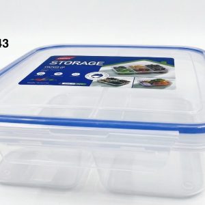 ENVASE PLASTICO HERMETICO C/4 DIVISIONES 19X19X6CM