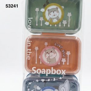 SET JABONERA PLASTICA C/TAPA 3/1 13X9.5X5CM
