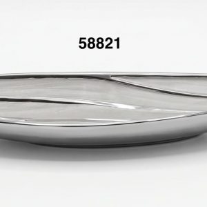 PLATON OVALADO GRIS/PLATA 44.5X16X6CM