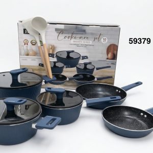 SET CALDERO+SARTEN+UTENSILIOS C/TAPA 7/1 18/20/24/20/24CM