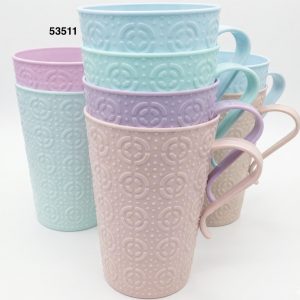 SET DE VASOS C/ASAS PLASTICOS 4/1