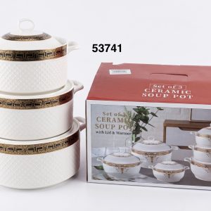 SET PYREX CERAMICA C/TAPA 3/1 18/20/23CM